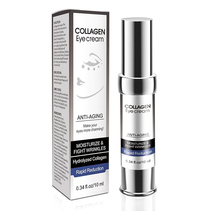 Eye Cream, Collagen Under Eye Treatment Gel, Moisturizing Anti Aging Wrinkle, Reduce Dark Circles, Puffiness Bags, Fine Lines, Skin Firming, Lifting Brightening Under and Around Eyes Women Men-Velvo Beauty