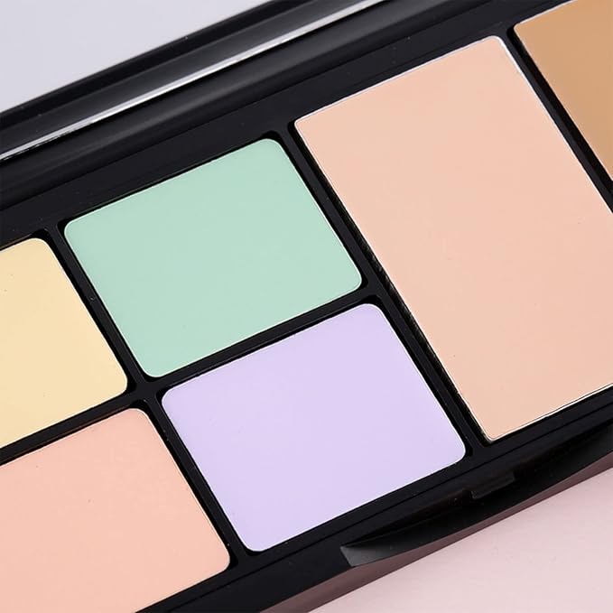 Concealer Contour Palette, Cosmetics Cream Contour and Highlighting Makeup Kit,6 In 1 Contouring Foundation Concealer Palette Conceals Dark Circles,Blemish, Waterproof Long-Lasting-Cruelty Free (#01)-Velvo Beauty