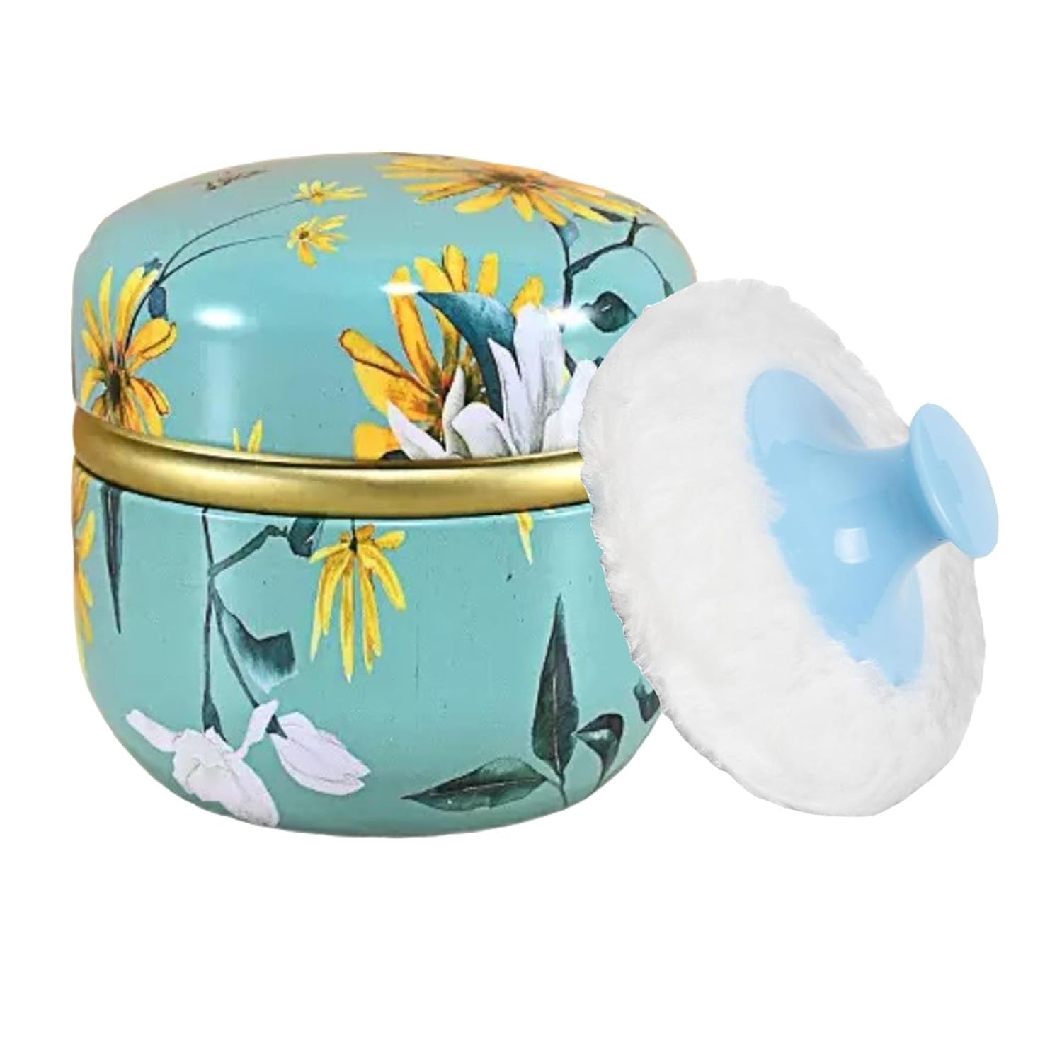Body Powder Puff and Container, 3.35" Portable Dusting Powder Container with Soft Puff LoosePowder Case Box Jar with Lids for Baby Women Home and Travel Use-Velvo Beauty