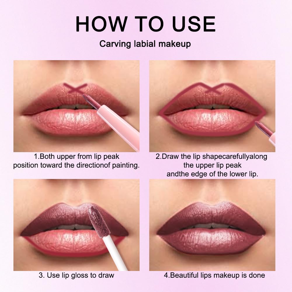 Kaely 2-in-1 Dark Wine Red Metallic Lipstick and Lip Liner, Shimmer Liquid Metallic Lipsticks for Women, Glitter Lip Gloss Stain Long Lasting Waterproof Smudge Proof 24 Hour, Vegan Makeup, 03-Velvo Beauty