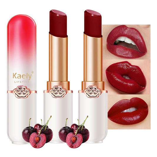Kaely 2Pcs Hydrating Honey Lipstick Tinted Lip Balm, Black Red Cherry Color Changing PH Lipstick Makeup, Korean Magic Lip Stain Long Lasting Waterproof, labiales magicos 24 horas originales-Velvo Beauty