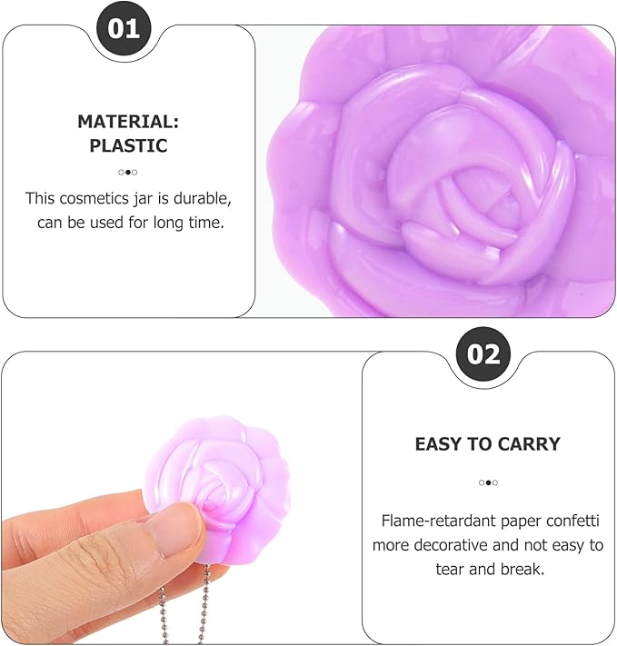 FRCOLOR Empty Makeup Compact 4Pcs Rose Shaped Lipstick Palettes with Mirror Refillable Mini Makeup Case Travel Cosmetics Container Sample Beauty Jars for Powder, Blush, Eye Shadow, Loose Powder-Velvo Beauty