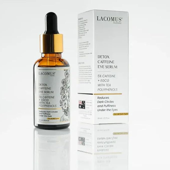 Advance Caffeine 5% + EGCG Serum for Brighter Eyes - Powerful Eye Contour Serum for Reduces Puffiness, Dark Circles, and Pigmentation - Hydrating and Smoothing Formula - LACOMUS Australia-Velvo Beauty