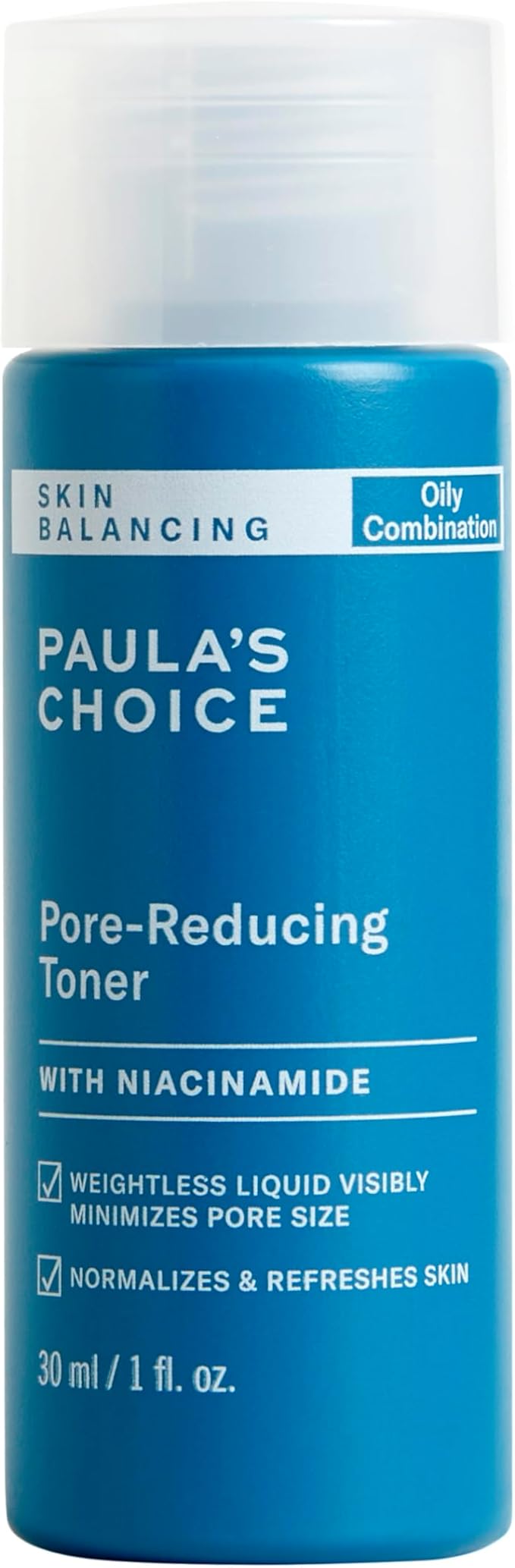 Paula's Choice SKIN BALANCING Pore-Reducing Face Toner for Combination and Oily Skin, Minimizes Large Pores, Controls Oil & Shine, Suitable for Acne-Prone Skin, Travel Size, 1 Fl Oz Bottle-Velvo Beauty