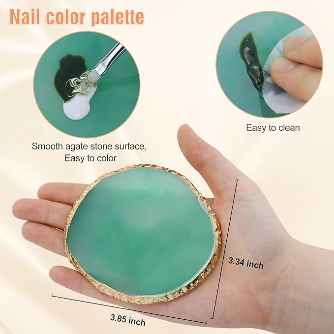 Nail Art Mixing Palette Resin Plate Tray for Mixed Paint Drawing Color Display(Green)-Velvo Beauty