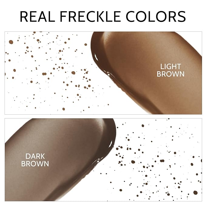 KYDA 2 Colors Liquid Freckle, Natural Freckle Makeup Pen, Longlasting Face Freckle Liquid Makeup, Soft Dot Sopt Pen Magic Freckle Color-Light Brown&Dark Brown-Velvo Beauty