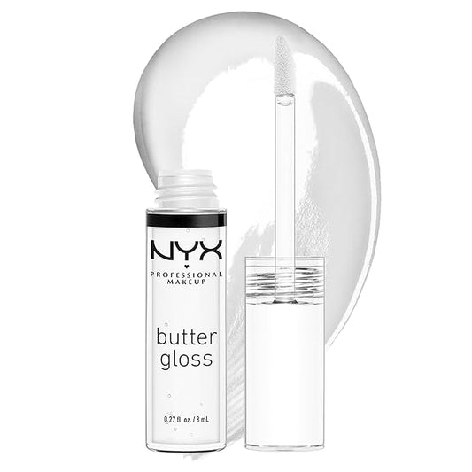 NYX PROFESSIONAL MAKEUP Butter Gloss, Non-Sticky Lip Gloss - Sugar Glass (Clear)-Velvo Beauty