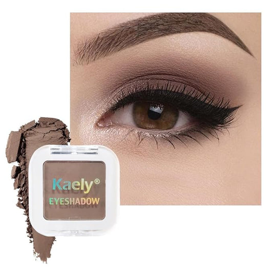 Buildable Matte Eyeshadow Makeup Palette Single - Light Cocca Shades | Creamy Pressed Powder for Easy Blending | Mini Travel Palette for Women | Everyday Natural Eye Makeup-Velvo Beauty