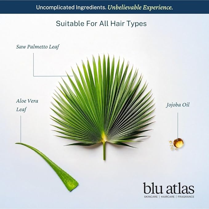 Blu Atlas Men's Natural Shampoo – Organic, Sulfate-Free, Paraben-Free – Deep Cleansing & Hydrating – Classic Scent (Bergamot, Sage, Patchouli) – Made in America– 8 oz-Velvo Beauty