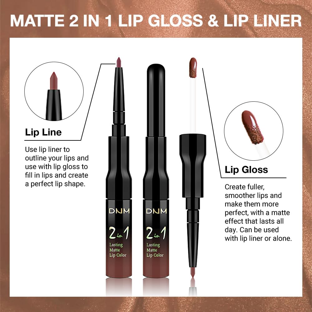 evpct 1Pcs Nuetral Nude Matte Lip Liner & Liquid Lipstick Stain Makeup Set for Women, Nude Lip Liner Stain Long Lasting Waterproof Smudge Proof, Cruelty Free Lip Stick Makeup 24 hours originales, 61-Velvo Beauty