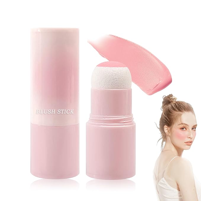Matte Contour Blush Stick for Cheeks and Face - Buildable Shimmer Facial Blusher Shades - Blendable Cosmetic Makeup 02-Velvo Beauty