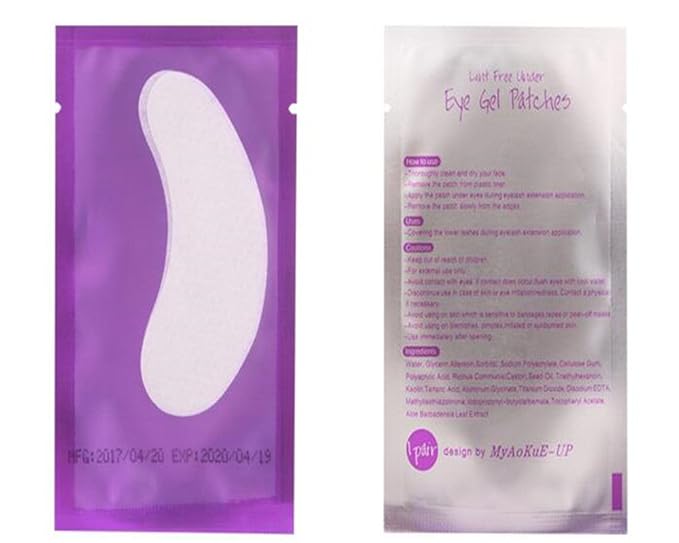 100 Pairs Set,Eye Gel Patches,Under Eye Pads Lint Free Lash Extension Eye Gel Patches for Eyelash Extension (purple)-Velvo Beauty