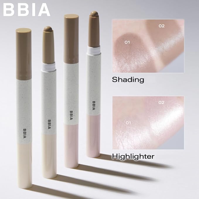 BBIA Last Contour Stick - Dual-Sided Contouring & Highlighting Duo Stick Easy Dual-Ended Natural Contour & Highlight Blendable Buildable Longlasting Korean Face Makeup (01 WARM DETAIL, Pack of 1)-Velvo Beauty
