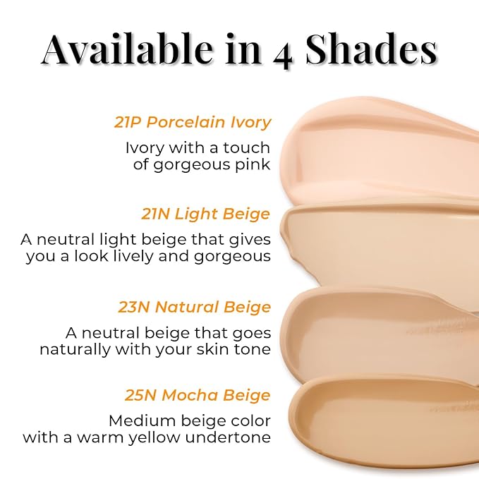 Natural Cover Glow Cushion Foundation | Korean Foundation Makeup | Long-Lasting Buildable Coverage | Lightweight and Moisturizing | Flawless Finish 0.42oz (25N Mocha Beige)-Velvo Beauty