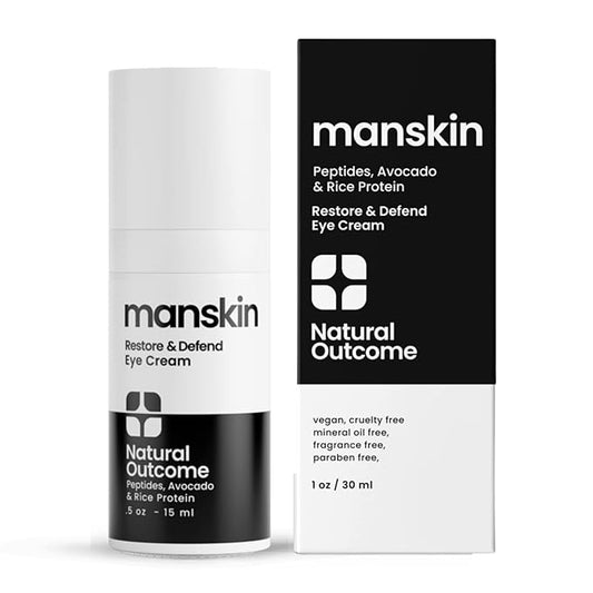 Man Skin Eye Cream for Men - Restore & Defend Anti Aging Eye Cream with Peptides, Avocado Oil and Rice Proteins-Velvo Beauty