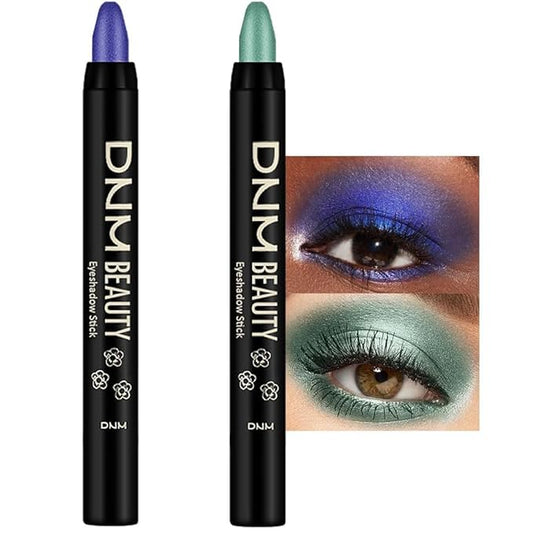 evpct 2Pcs Cream Eyeshadow Sticks Set for Eyes Waterproof, Blue Shimmer & Green Shimmer Matte Eye shadow Stick Pencil Pen Bulk sombras en crema para ojos 32+34-Velvo Beauty