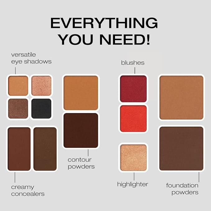 Woosh Beauty, Fold Out Face Original Makeup Palette, Travel, All in One, Neutral Cream & Powder (#5 Deep)-Velvo Beauty