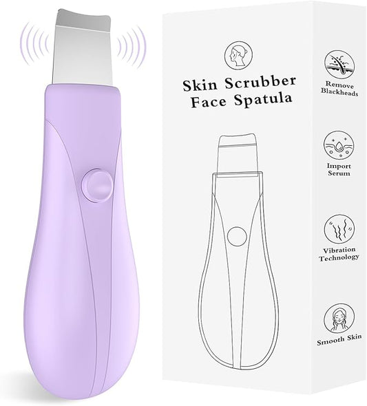 Skin Scrubber Face Spatula Skin Spatula Pore Cleaner Blackhead Remover Tools for Facial Deep Cleansing Skin Care Tool for Men and Women (Purple)-Velvo Beauty
