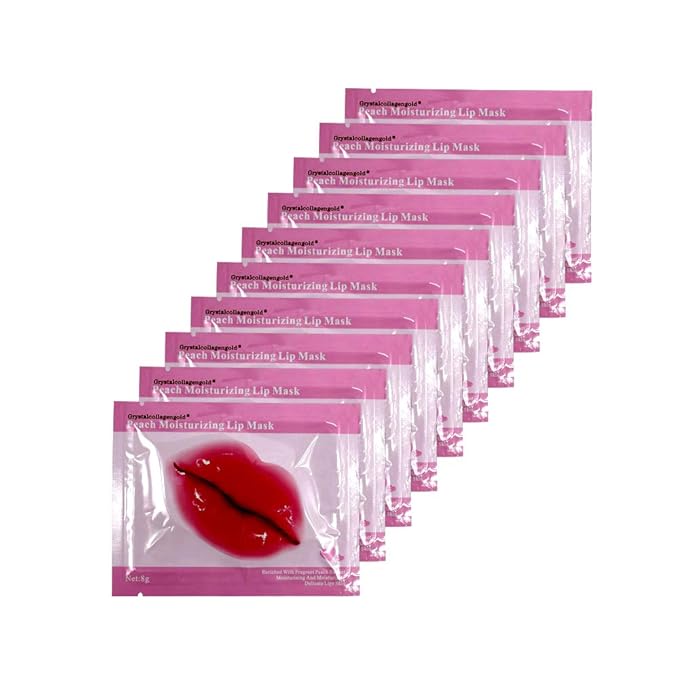 Adofect 30 Pieces Peach Moisturizing Collagen Lip Masks Crystal Lip Care Gel Pads Patches, Mouth & Lips Age Defying Masques - Great for Anti-Chapped, Anti-Wrinkle, Plump Your Lips, Rose Red-Velvo Beauty