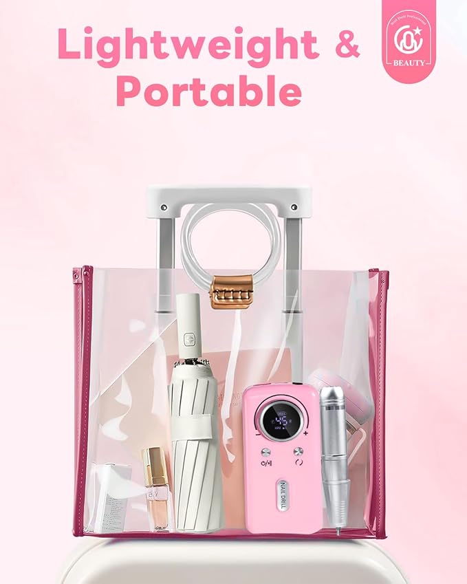 CozyZen Cordless Nail Drill Professional: 45000 RPM Rechargeable Electric Nail File Kit, Portable & Low Noise for Acrylic, Gel Nails, Manicure & Pedicure - Salon & Home Use-Velvo Beauty