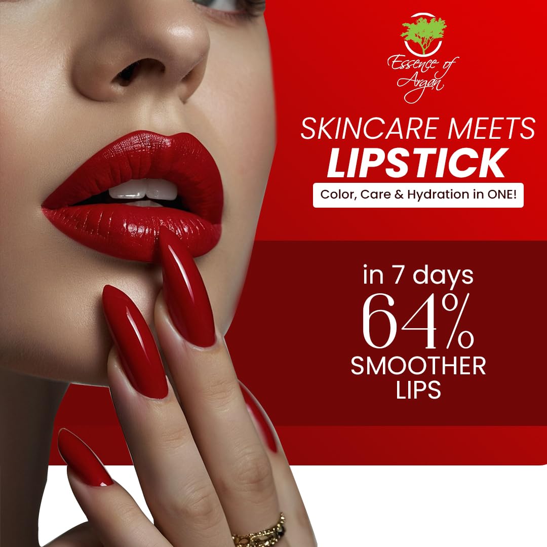 ๐๐๐๐ฒ๐ป๐ฐ๐ฒ ๐ผ๐ณ ๐๐ฟ๐ด๐ฎ๐ป Deep Moisturizing Red Lipstick, Long Lasting Lipstick & Lip Care in 1 with Pure Organic Argan Oil, Shea Butter, Jojoba Oil & Aloe Vera Hydrating, Roses R Red-Velvo Beauty