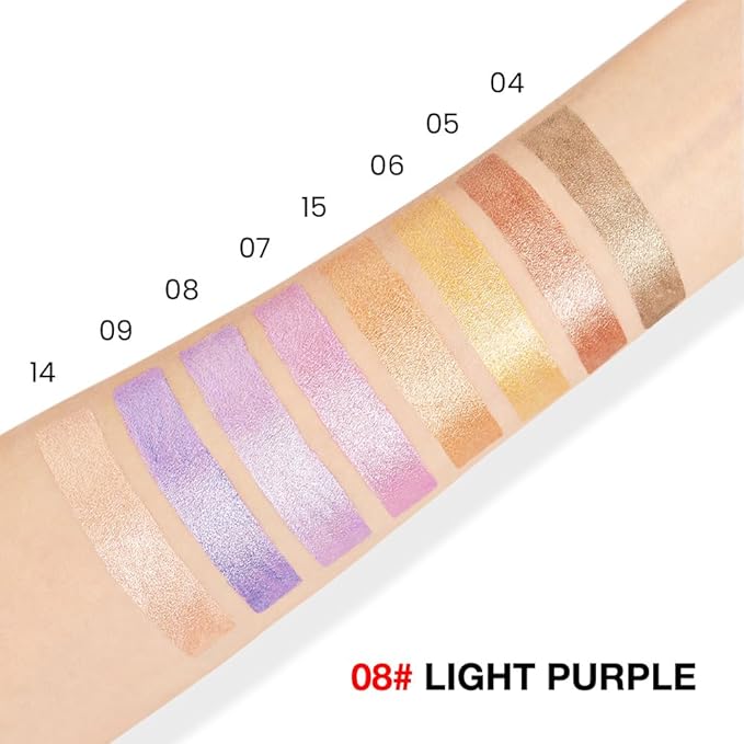 evpct Light Purple Shimmer Cream Eye Shadow Brightener Sticks Set for Eyes, Light Purple Shimmery Matte Pencil Eye shadow Applicator Stick Pen Palette Makeup Waterproof sombras en crema para ojos 08#-Velvo Beauty