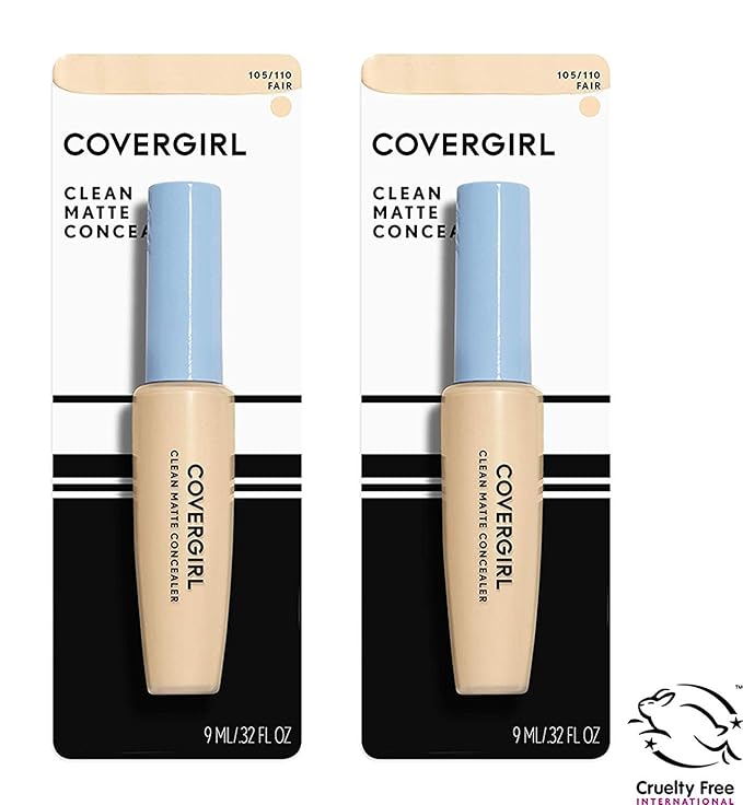 COVERGIRL Clean Matte Concealer, Fair 110, 0.37 Fl Oz, 2 Count-Velvo Beauty