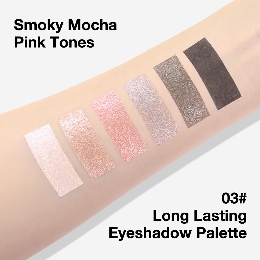 Kaely 6 Color Mini Nude Eyeshadow Palette Makeup, Highly Pigmented Eye Shadow Palette Waterproof, Natural Glitter Shimmer Eye Shadow Palette, paleta de sombras de ojos, Vegan & Cruelty-free, 03-Velvo Beauty