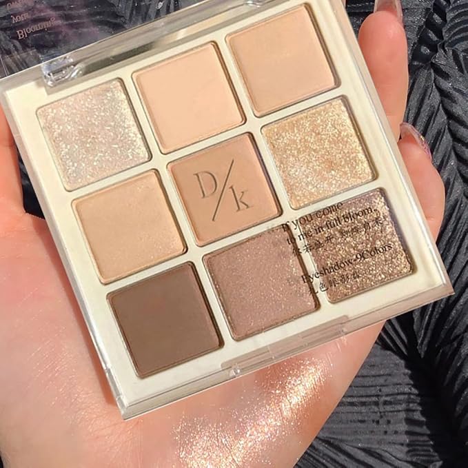 Eyeshadow Palette Makeup- 9 Colors Eyeshadow Palette Matte Shimmer Korean Natural Eye Shadow palettes Highly Pigmented Naturing-Looking Long Lasting (17#)-Velvo Beauty