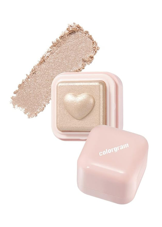 COLORGRAM Milk Bling Heartlighter 01 Peach Heart | Silky Smooth Versatile Creamy Highlighter with Shimmery Finish, Soft and Natural Glow Perfect for Daily Makeup-Velvo Beauty