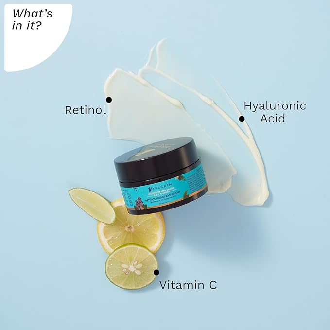Pilgrim Korean Retinol Under Eye Cream | Infused with Vitamin C & Hyaluronic Acid | Redensify & Vitalized Skin | Eliminates Dark Circles & Wrinkles | Provides Youthful Skin | 1.06 Oz/50g-Velvo Beauty