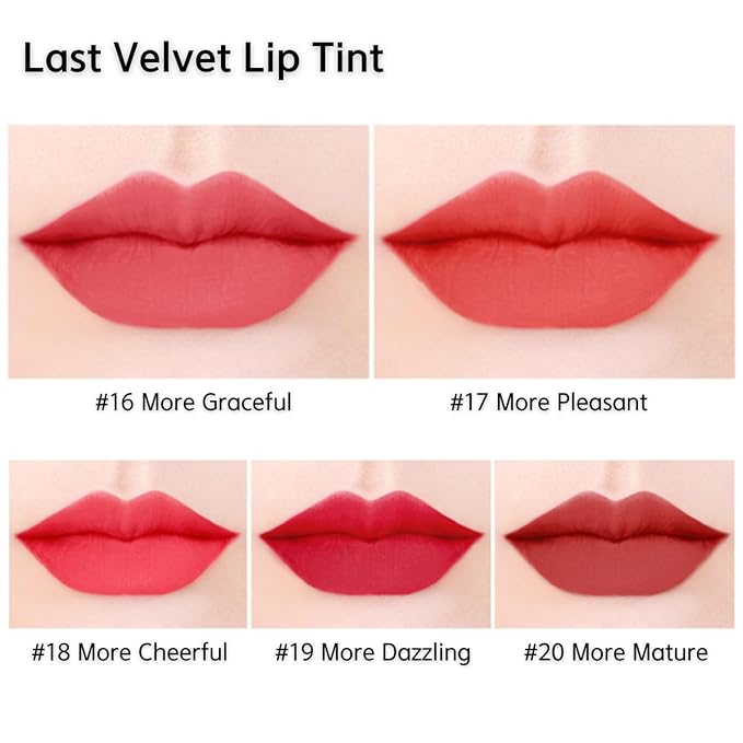 BBIA Last Velvet Lip Tint - Soft & Creamy Matte Finish Lip Stain, Blur Effect with Velvety Texture, Long-Lasting, High Pigment, Lightweight, Non-Drying, Korean Lip Makeup (20 MORE MATURE)-Velvo Beauty