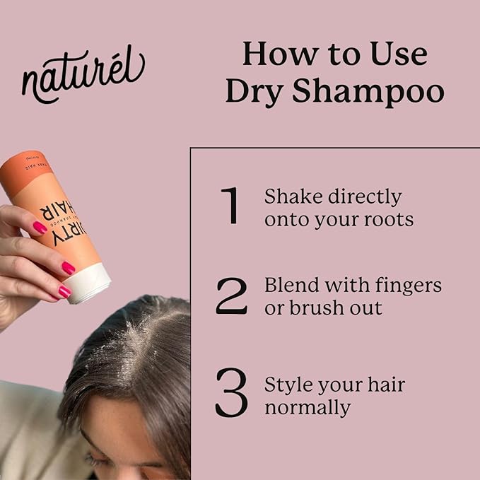 NATURL Dry Shampoo Volumizing Powder for Oily, Dark Hair | Non Aerosol, Oil Absorbing, Travel Size, Vegan, Talc Free, Aluminum Free | Grapefruit Scent | 2.6 Ounces-Velvo Beauty
