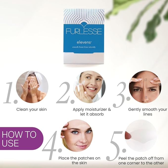 Furlesse Elevens Wrinkle Patches, Overnight Wrinkle Patches for Frown Lines, Non-Invasive Anti-Wrinkle Patches, Anti-Aging Skincare, 30 Patches, 30-Day Use-Velvo Beauty