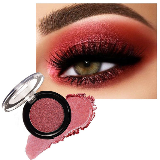 Monochrome Powder Eyeshadow Palette Makeup,Wine Red Natural Neutral Single Shimmer Eye Shadow for Older Women,Buildable Sparkly Eye Finish,Long Lasting Naturing-Looking-Velvo Beauty