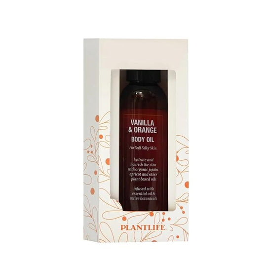 Plantlife Vanilla Orange Body Oil - Formulated for Soft and Silky Skin Using Rich Plant Oils That Absorb and Leave a Light Aroma on the Skin - Made in California 4 oz-Velvo Beauty