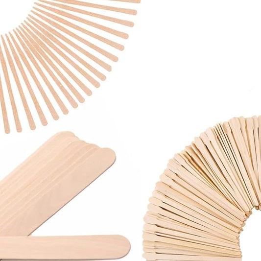 Mibly 3 Style 150 Pcs Assorted Wooden Wax Sticks for Body Legs Face and Small Medium Large Sizes Eyebrow Waxing Applicator Spatulas for Hair Removal or Wood Craft Sticks-Velvo Beauty