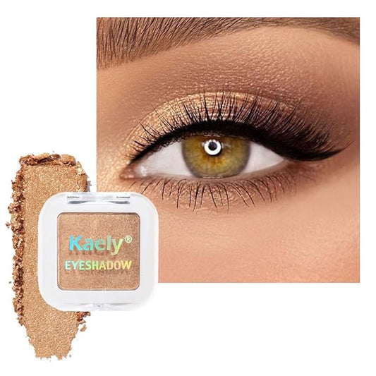 Golden Glitter Eyeshadow – Neutral Shimmer Eye Shadow, Daily Waterproof Long-Lasting Eyeshadow Powder Palette for Women Eye Makeup sombras para ojos (06)-Velvo Beauty