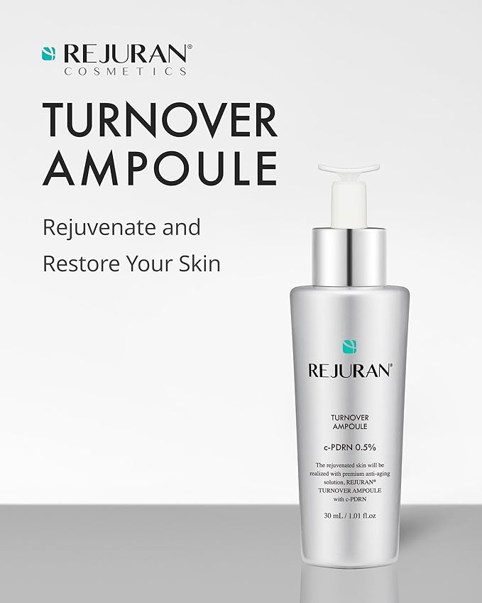 REJURAN® Turnover Ampoule, c-PDRN® – Original Salmon DNA PDRN Face Serum for Rejuvenation, Firming, Hydration & Youthful Glow, Refines Skin Texture. Korean Skincare (1.01 fl oz)-Velvo Beauty