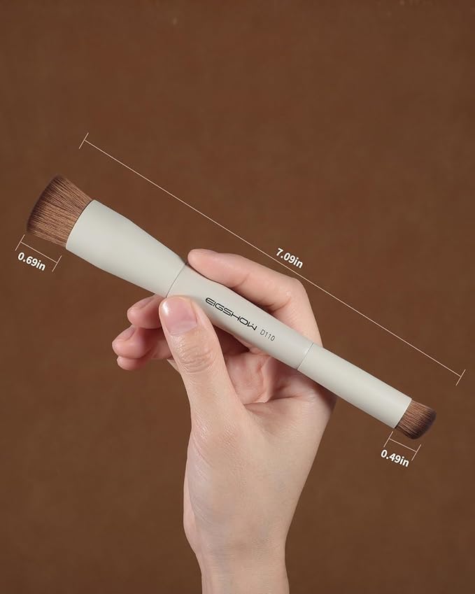EIGSHOW Foundation and Concealer Brush, Dual Ended Makeup Brush For Flawless Foundation Coverage, Under Eye Concealer, Vegan & Cruelty-free (D110-Beige)-Velvo Beauty