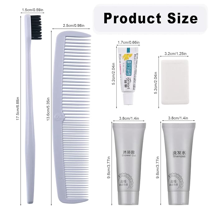 Hygiene Kit, Hygiene Kit Bulk, Travel Hygiene Kit With Toothbrush, Toothpaste, Comb, Shampoo, Shower Gel, Shower Cap And Soap, Individually Packed, Suitable For Hotel, Home, Travel (25 sets)-Velvo Beauty