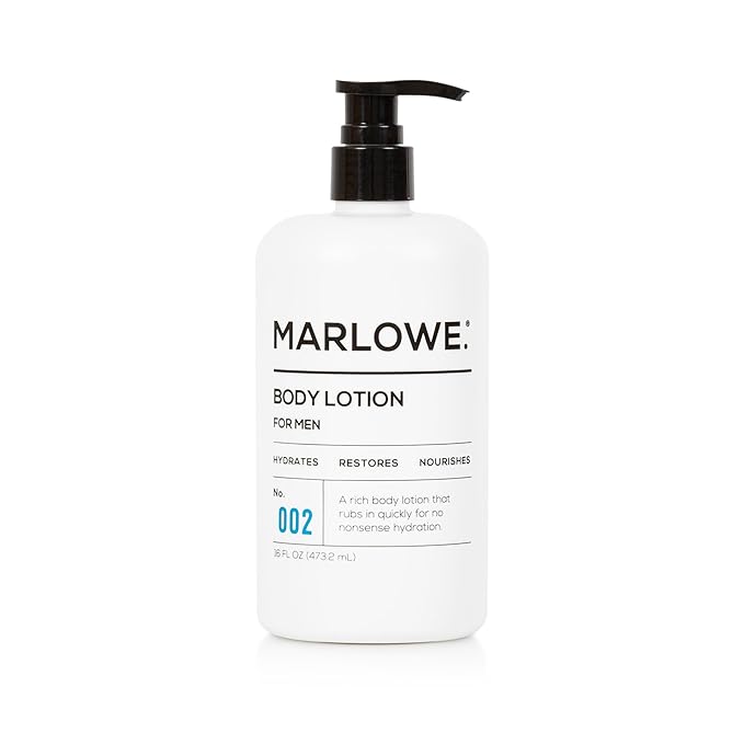 MARLOWE. No. 002 Body Lotion 16 oz Pump, Original, Revitalizing Dry Skin Lotion with Aloe Vera & Amino Acids, Hydrates & Nourishes, Sage & Fir Scent-Velvo Beauty