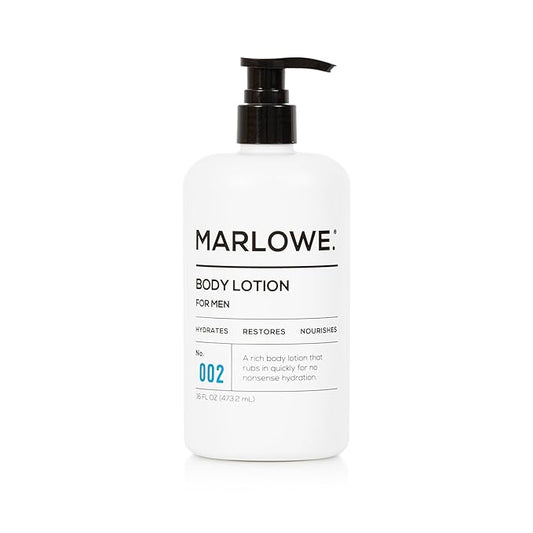 MARLOWE. No. 002 Body Lotion 16 oz Pump, Original, Revitalizing Dry Skin Lotion with Aloe Vera & Amino Acids, Hydrates & Nourishes, Sage & Fir Scent-Velvo Beauty