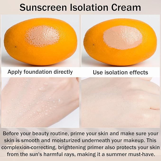 3 In 1Primer for Face Before Makeup,Sunscreen Isolation Cream, SPF 50, One Step Color Corrector Face Primer, Blurs Imperfections Oil Control & Moisturizing Skin Tone Correcting,Radiance Skin-Velvo Beauty