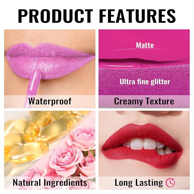 Oulac Pink Matte Lipstick for Women, Long Lasting Liquid Lip Stick High Impact Lip Gloss Full Coverage Lip Makeup with Vitamin E Waterproof Formula,Vegan M31-Velvo Beauty