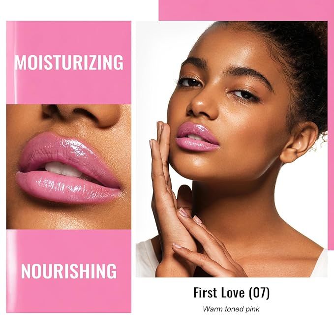 Oulac Warm Pink Shine Lipstick - Moisturizing Lip Stick Glossy Tinted Lip Balm, Sheer Shine Juicy Finish, Lightweight and Hydrating Formula for Dry Lip Care, Vegan 2.2g/0.07oz (07)-Velvo Beauty