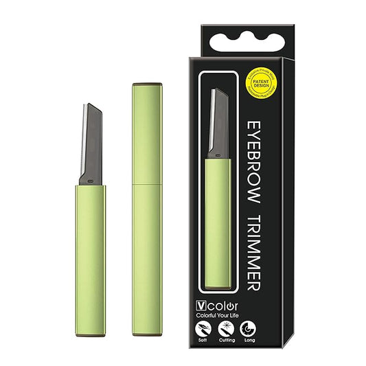 Exfoliating Eyebrow Razor Dermaplaning Tool Eyebrow Trimmer with 4 Replacement Blades, Facial Razors for Women Aluminum Alloy Handle & Stainless Steel Blade (Blue)-Velvo Beauty