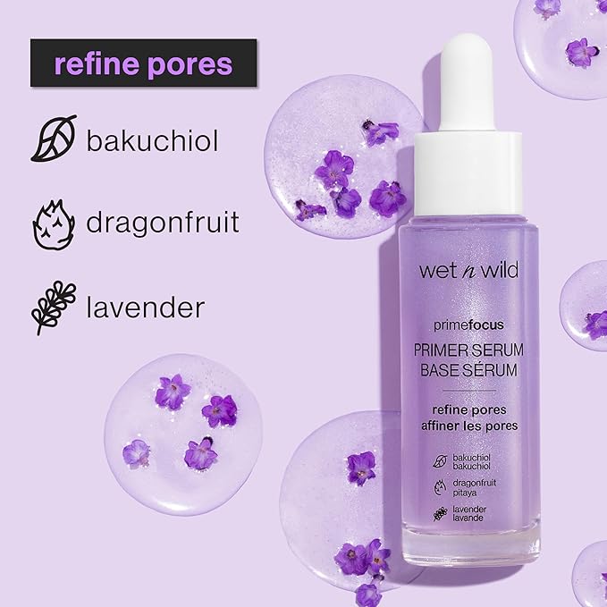 wet n wild Prime Focus Facial Serum Primer Makeup Extending, Hydrating Face Skin Care Product, Reduces Fine Lines And Wrinkles, For Repairing Dry Skin, Retinol Alternative-Velvo Beauty