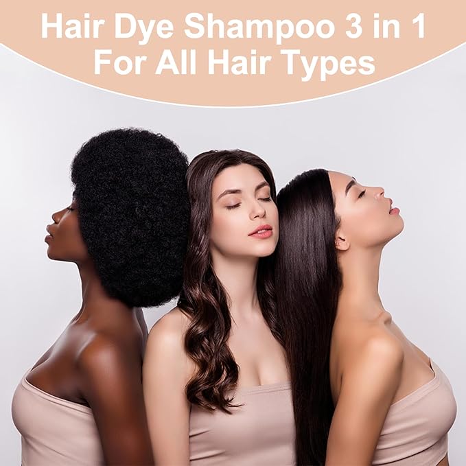Coffee Hair Dye, Hair Dye Shampoo for Men and Women, Hair Color Shampoo For Home Use, Shampoo Para Canas, Hair Dye Shampoo 3 in 1, 16.9 Fl Oz (Coffee)-Velvo Beauty