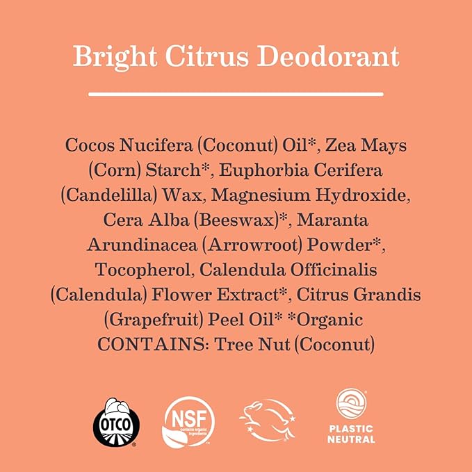 Earth Mama Bright Citrus Deodorant | Safe for Sensitive Skin, Pregnancy and Breastfeeding, Contains Organic Grapefruit and Calendula, No Baking Soda or Aluminum, 2.65-Ounce (2-Pack)-Velvo Beauty
